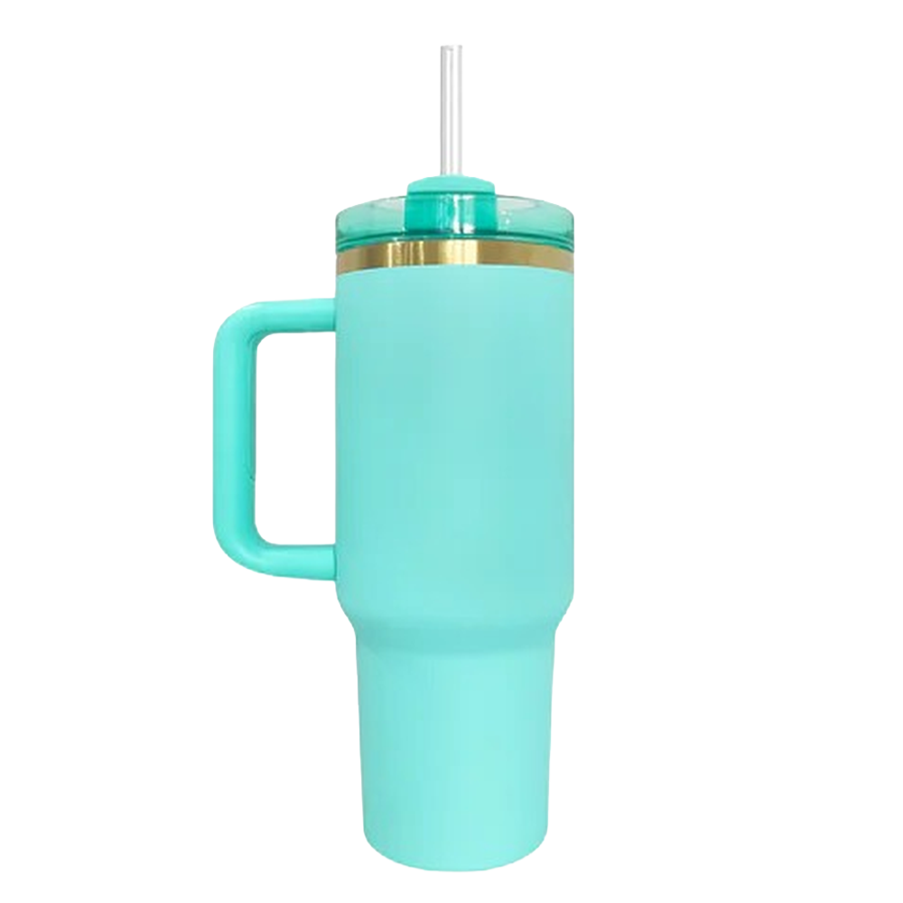 40oz Gold Plated Tumbler - Turquoise