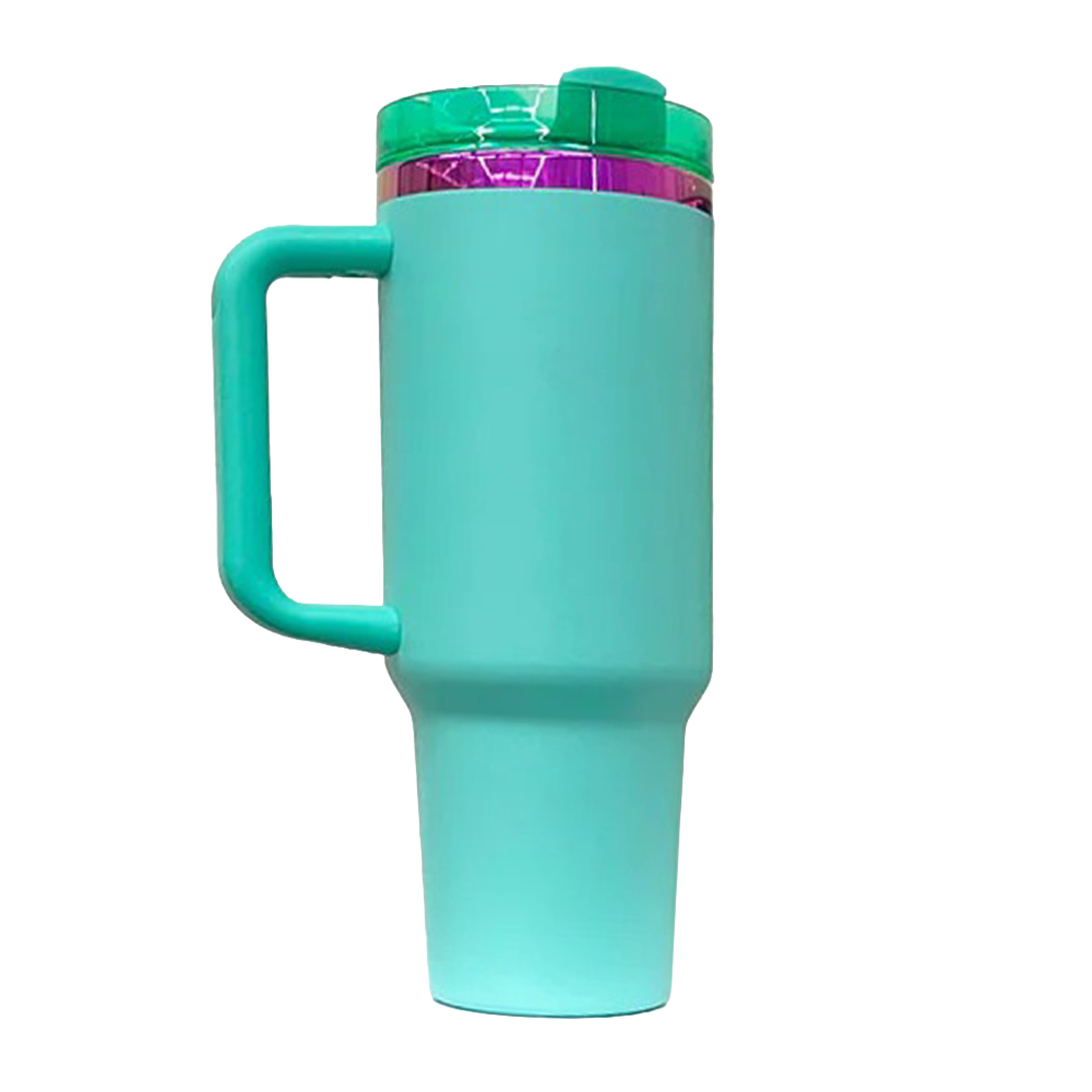 40oz Purple/Pink Plated Tumbler - Turquoise
