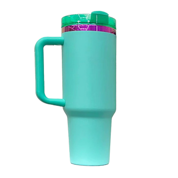 40oz Purple/Pink Plated Tumbler - Turquoise