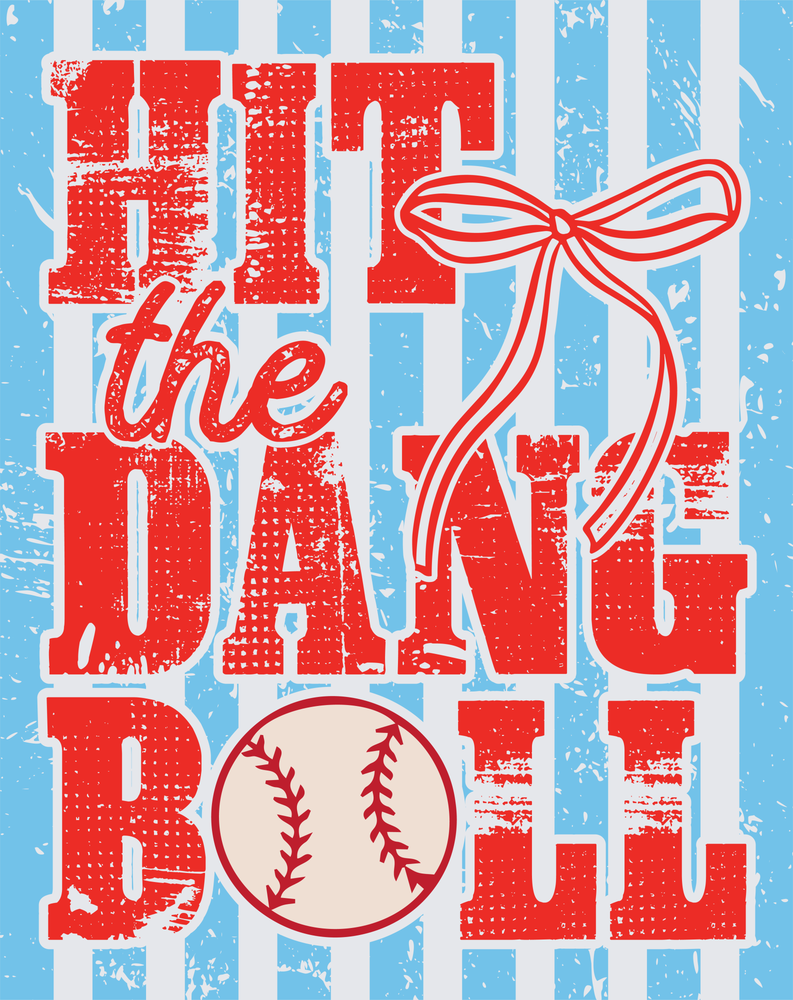Hit The Dirt Ball Baseball With Bow - DTF Transfer