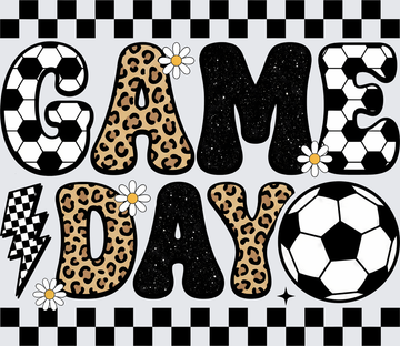 Game Day Soccer Leopard Print Checkered - DTF Transfer
