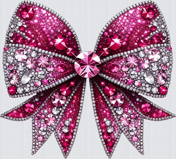Hot Pink Rhinestone Bow DTF Transfer