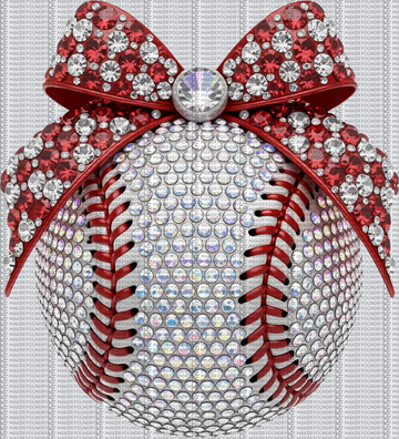 Baseball Rhinestone Bow DTF Transfer