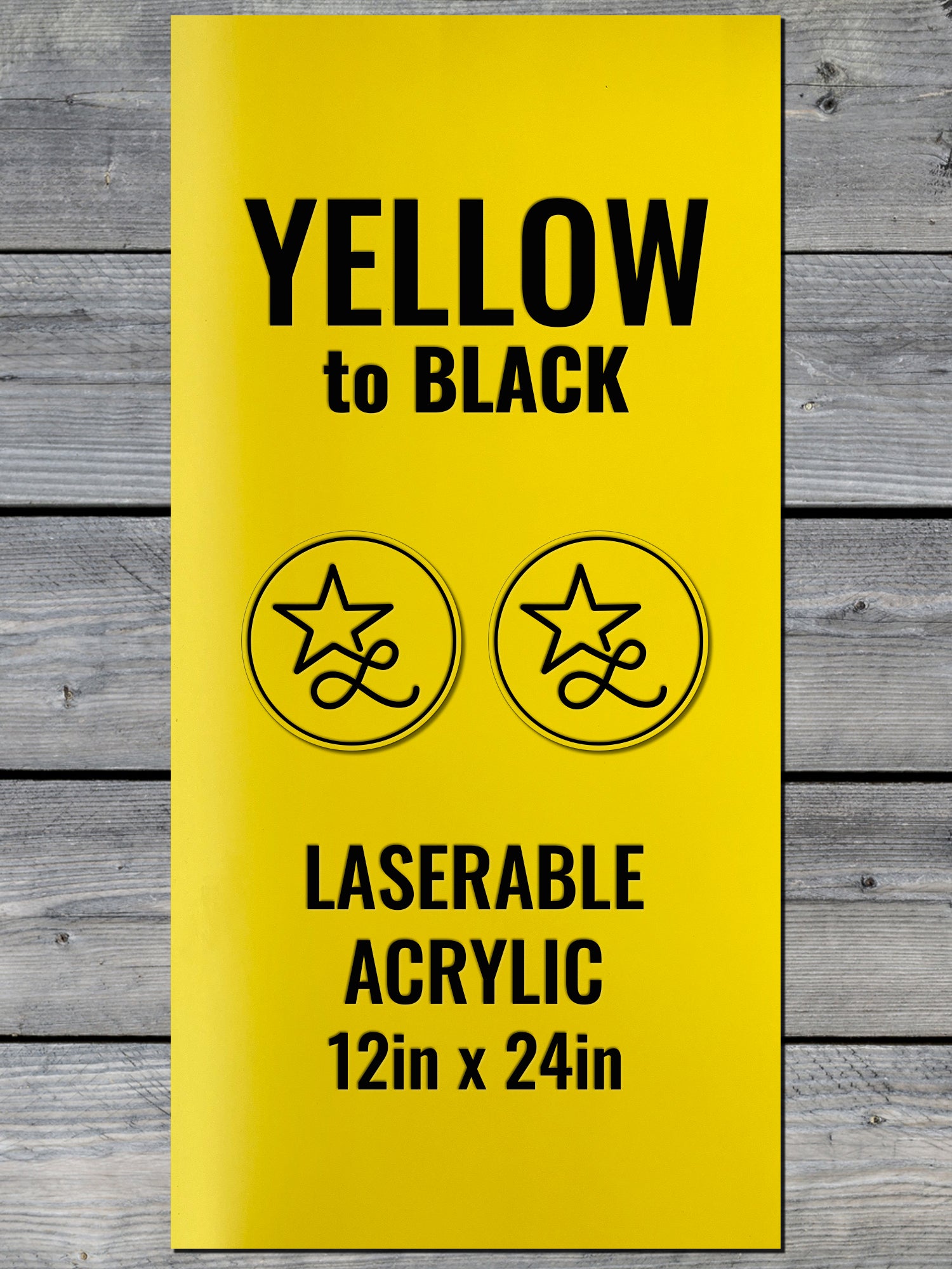 Acrylic: Yellow / Black Durra-Bull™ Laserable Panels (12"x24")